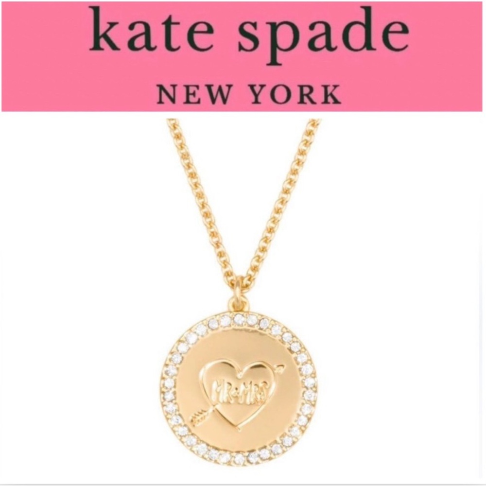 Kate ♠️ Spade 💎RARE💎Mr & Mrs ✨Wedding Bells✨ Gold Necklace✨